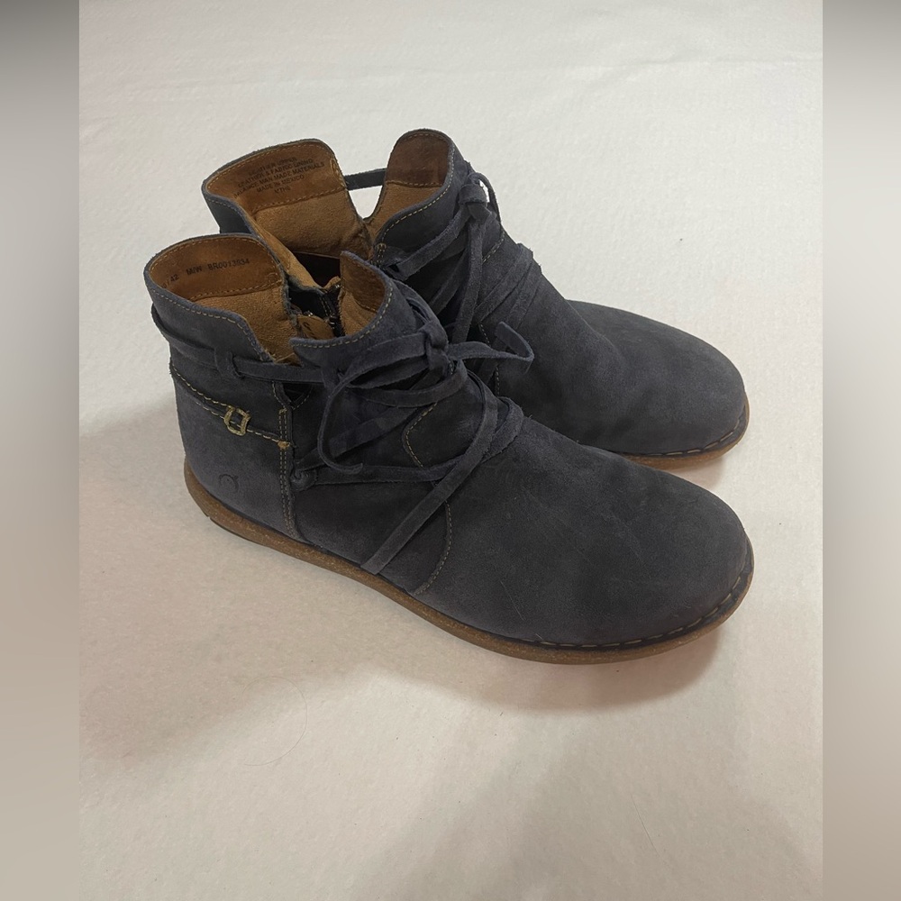 Born Tarkiln Blue Leather Ankle Boots 10 M/W